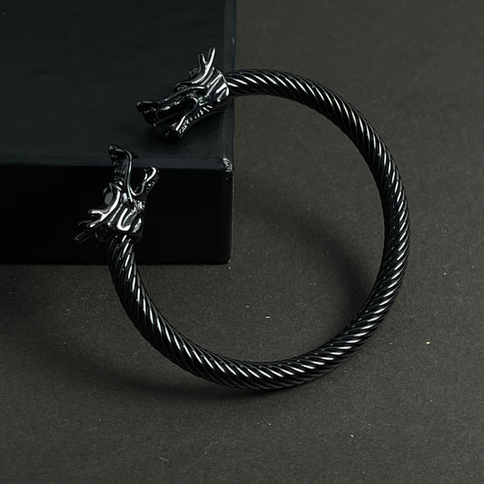Alpha Dragon Golden Steel Bracelet for Men