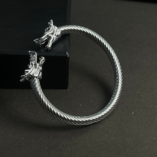 Alpha Dragon Golden Steel Bracelet for Men